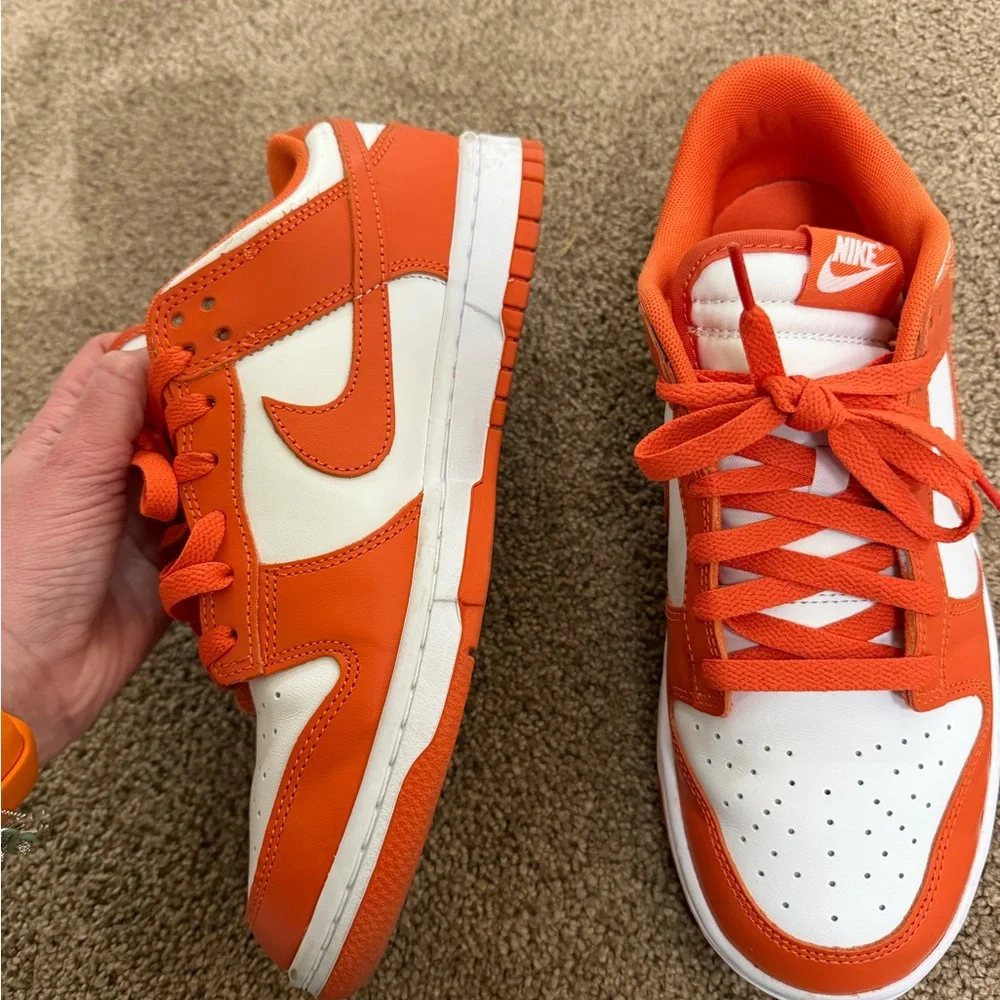 Nike White and Orange Low-Top Sneakers - Picture 4 of 6